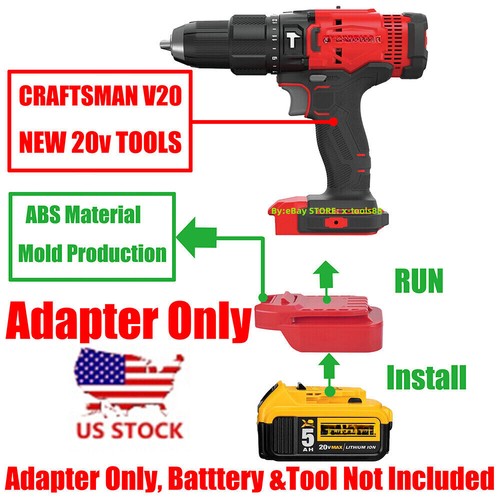Adapter For Dewalt 20V MAX Li-Ion Battery Convert To Fits Bauer 20V