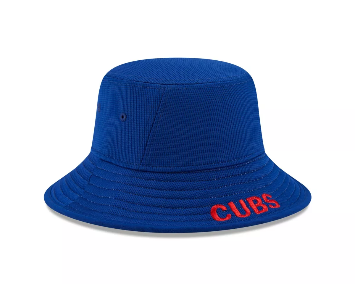 Men s Chicago Cubs New Era Blue Sleek Bucket Hat eBay