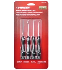 Husky 4-PC PRECISION HOOK & PICK TOOL SET: Straight Full 180° 90° Small Angle 35