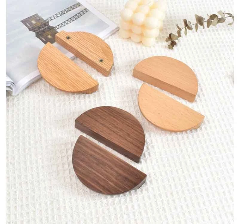 2 шт. полукруглые полукруглые деревянные ручки очень большие большие для двустворчатых дверей - Изображение 2 из 4