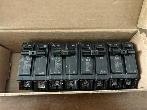 GE General Electric THQL21125 125-Amp 2-Pole 120/240VAC Breaker Lot of 4 - Afbeelding 4 van 10