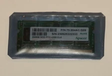 ※ New ※ Apacer (Elpida) 256MB Memory PC2-4300 CL4 75.854AC.G09 B62SRCA E186014