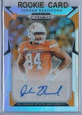 2019 Prizm Draft Picks Football Jordan Brailford Oklahoma State  Autographed RC