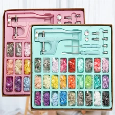 Button Fastener Snap Pliers 300Pcs Kit T5 Plastic Resin Press Stud Cloth Diaper