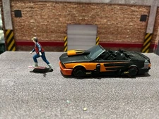 1/43 BMW Biff tanned back to the future II with figure Marty mcfly skate board