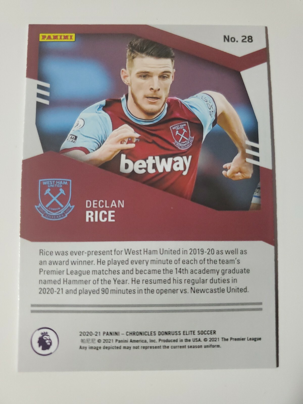 Del Clan Rice Card 2021 Chronicles Elite Declan Rice card #28 | eBay