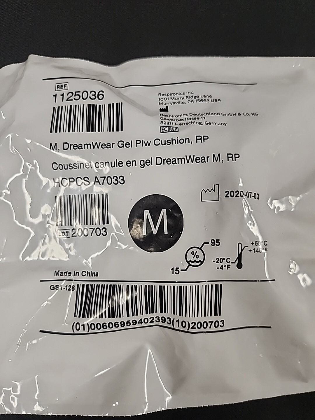 Philips Respironics DreamWear C Pap GEL CUSHION PILLOW HCPCS A7033