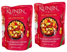 2-PACKS KUNIN Spicy Rigato Mix premium Asian rice crackers 20 Oz. each