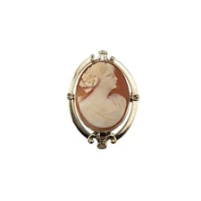 10 Karat Yellow Gold Cameo Brooch/Pendant #21233