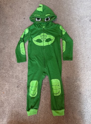 PJ Masks Gekko Hooded Green One Piece Jumpsuit Costume Dress Up Size 2T