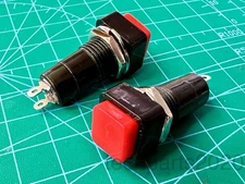 Lot 2pcs Multicomp Pro SPST NO Momentary (On)-Off Push-button Switch, Square,3A