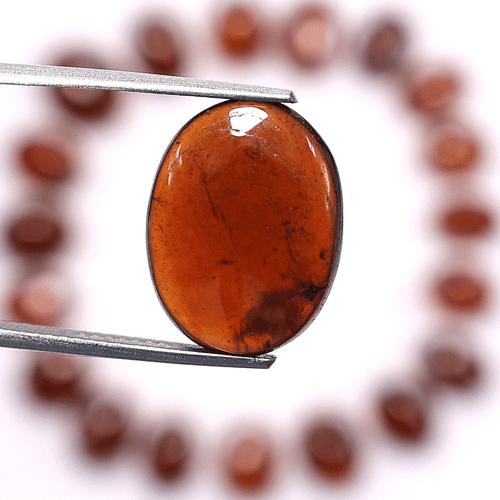 Lot 20 Pcs Natural Hessonite Garnet Untreated 10mm-15mm Oval Cabochon Gemstones - Picture 7 of 14