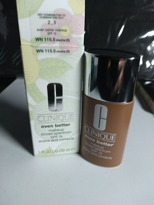 Clinique Even Better Makeup Broad Spectrum SPF 15, WN 115.5 MOCHA, 1 fl oz NIB