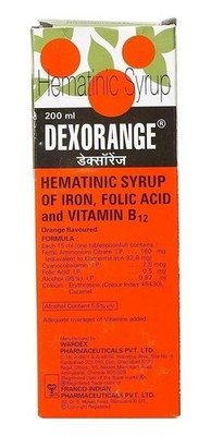 Dexorange Sirup (200 ml) Multivitaminsirup 100 % sicher (Orangengeschmack).