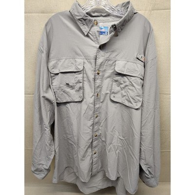 World Wide Sportsman Men 2XL Gray Fishing Shirt Long Sleeve Ventilated Mesh Back