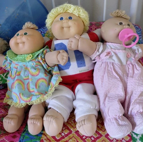 Vintage 1985 Cabbage Patch Kid Doll Lot Of 3, 2 Preemies & 1 Kid