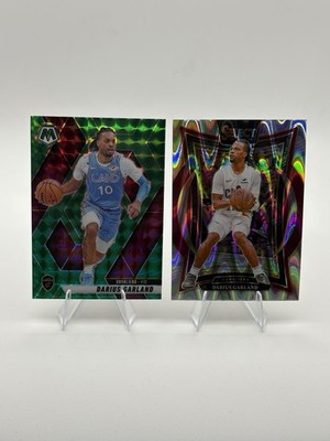 2 Card Lot Panini Darius Garland Green Mosaic Prizm & Select Tectonic Prizm