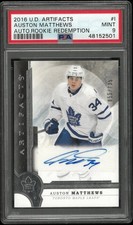 2016 UD Artifacts Autograph Auto RC Rookie Redemption Auston Matthews PSA 9 /135