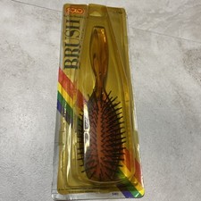 1981 Solo Hair Brush No. 5401 Acrylic Amber Rainbow Packaging New Sealed NOS Vtg