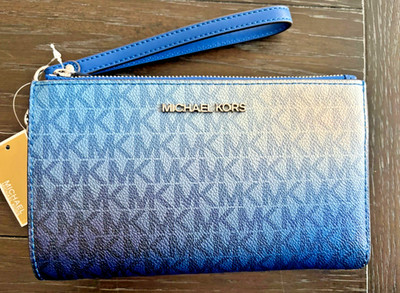 Michael Kors MK Jet Set Travel Double Zip Phone Wristlet Wallet