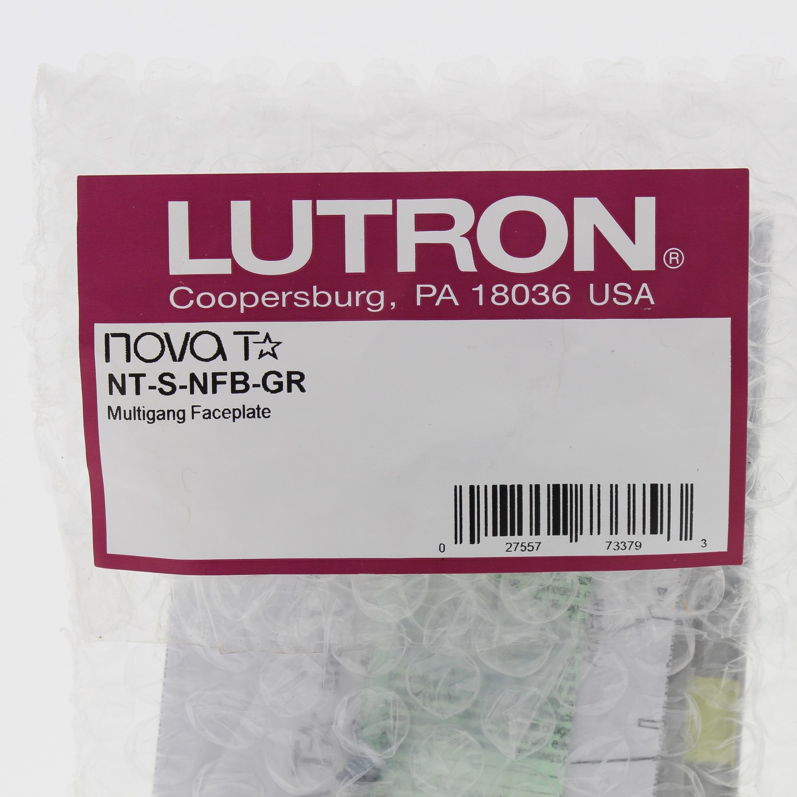 Lutron Matte Gray Faceplate NOVA T Architectural Wallplate 1-Gang NT-S-NFB-GR