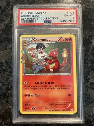 2016 POKEMON XY GENERATIONS RADIANT COLL #RC4 CHARMELEON PSA 8
