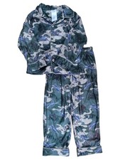 Boys Green Camo Viper Squad Plane Print 2 Pc Flannel Sleepwear Pajama PJ Set 4