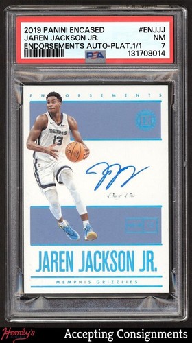 2019-20 Panini Encased Endorsements Platinum Jaren Jackson Jr. AUTO 1/1 PSA 7