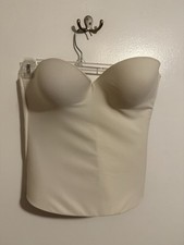 Womens David s Bridal Corset Off White Strapless Padded Push-up Size 42B