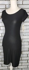 NWT No Boundaries Junior's Short Sleeve Lightweight Bodycon Dress Size XS Black 