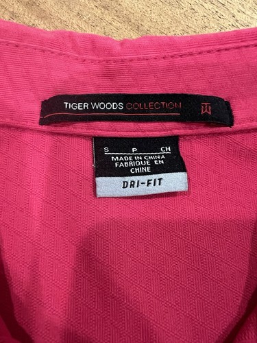 Tiger Woods Collection Nike Dri-Fit Pink Geometric SS Golf Polo Shirt Men's S - Picture 3 of 7