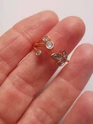 Gold Tone CZ Costume Ring, Size O. R99