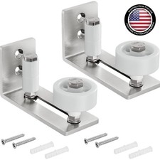 Sliding Barn Door Floor Guide 8-Setup Options Brushed Nickel for Bottom Track...