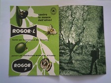 Pieghevole Pubblicità Montecatini "ROGOR - L CONTRO LA MOSCA DELL' OLIVO" 1956