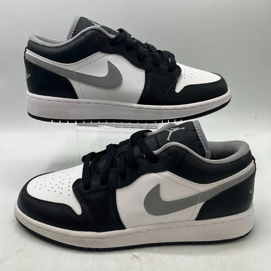 Zapatillas Air Jordan 1 Low GS Negras Medianas Grises 553560-040 Para Hombre Talla 6Y Nuevas Foto 3 de 4