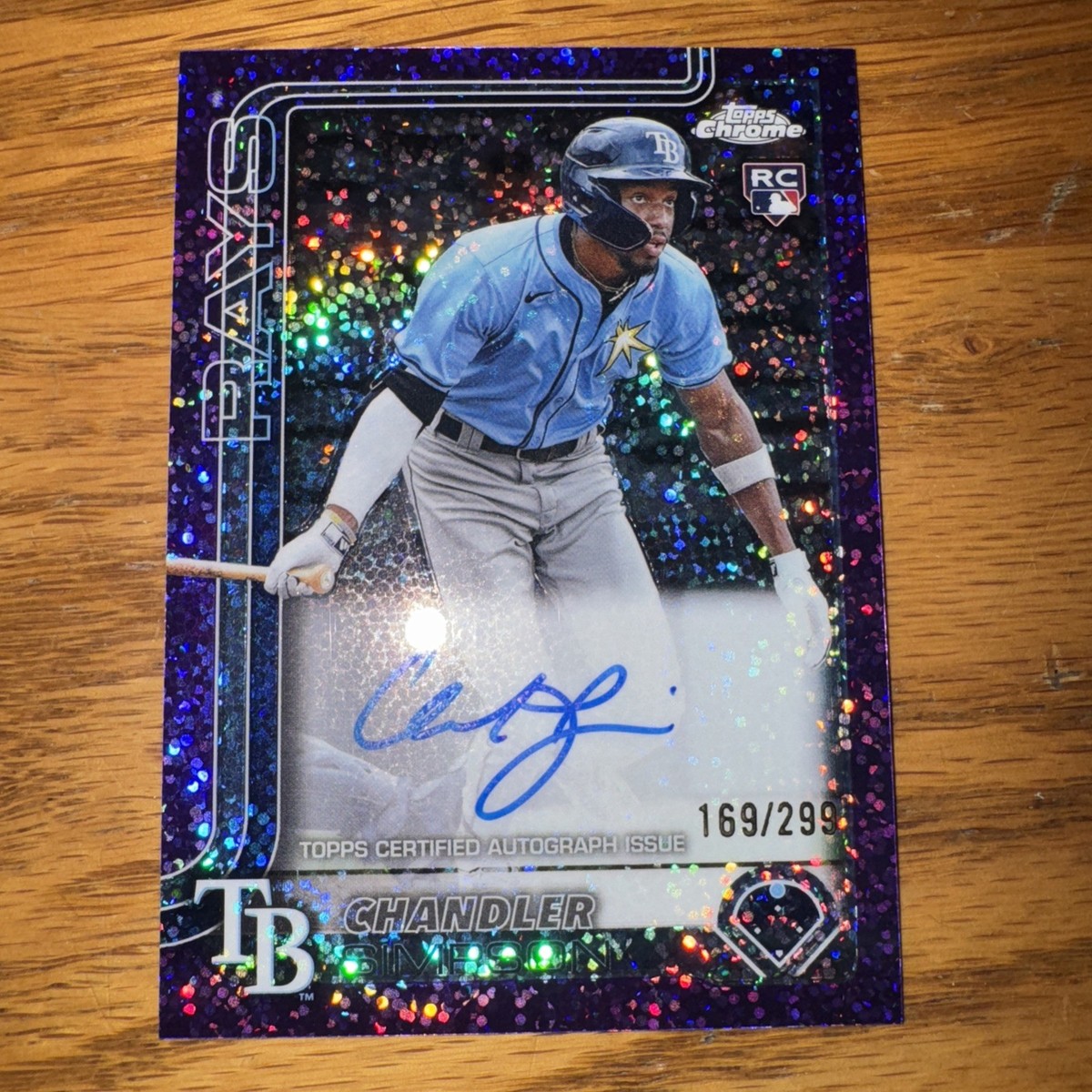 CHANDLER SIMPSON PURPLE SPECKLE REFRACTOR AUTO /299 ROOKIE 2025