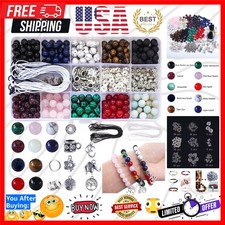 418 pcs 8mm Crystal Beads for Jewelry Making, Natural Stone Healing Beads for...