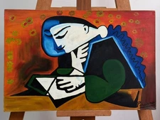 Pablo Picasso Oil Painting on canvas Sealed  Antique Unframed measure 40x60 cm