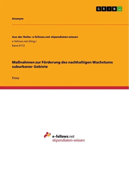 Anonymous | MaßNahmen Zur FöRderung Des Nachhaltigen Wachstums Suburbaner...-image