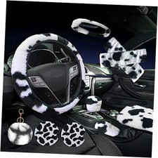 10 Pack Cow Print Car Accessories for Women  Girls, Fluffy Plush Cow