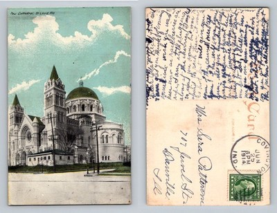 St Louis, MO-Missouri, New Cathedral Basilica Exterior Vintage c1914 Postcard