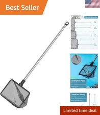 Aquarium Fish Net with Telescopic Handle - Safe for Your Fish & Easy to use