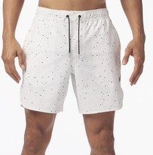 LEGENDS Luka Lined 7” Shorts Mens L White Black Splatter Active Gym Training