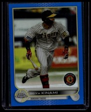 Seiya Kinami 2022 Topps Chrome NPB #179 Blue Refractor /150 Hanshin Tigers