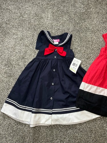 New Good Lad Girl’s Size 4T Dress Navy Nautica Sailor Collar and Red Dress 4T - Picture 2 of 13