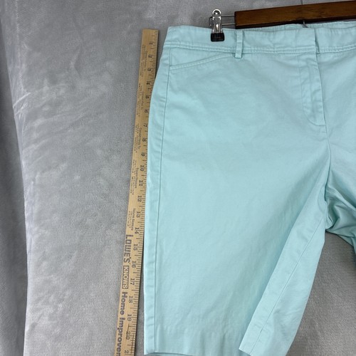 Talbots Perfect Shorts Women's 14 Light Blue Bermuda Hi Rise Flat Front Stretch - Picture 11 of 13