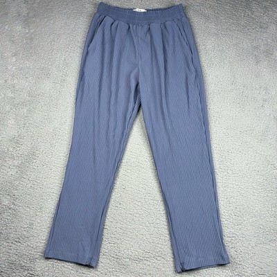 Novu Pants Woman's Large Blue Corduroy Jogger Pull On Side Zip NWOT