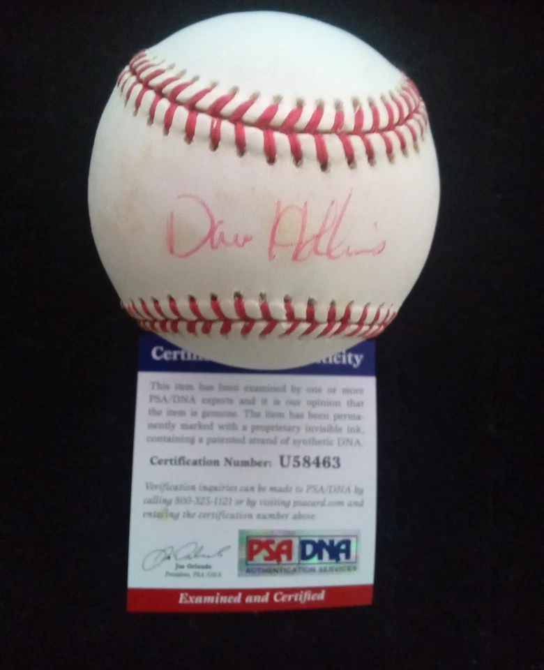DAVE HOLLINS Autograph Baseball MLB Ball PSA COA PHILLIES ANGELS TWINS RED SOX - Image 2 of 4