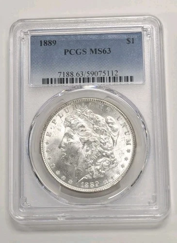 1889-P- Morgan Silver Dollar -"PCGS MS63"-BLAST WHITE!  Z347
