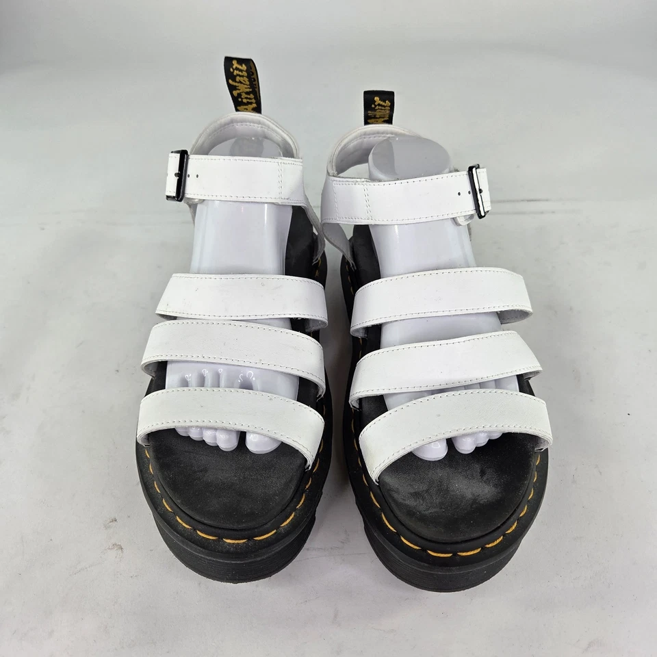 ZAPATOS DR. MARTENS BLAIRE CUERO BLANCO TIRAS SANDALIAS GLADIADOR MUJER EE. UU. 10 Foto 4 de 4